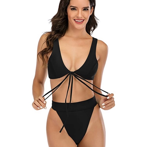 Sherry DC | Black High Waist Wrap Around Bikini - Picture 2 of 6